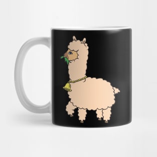 Alpaca with grass. Mug